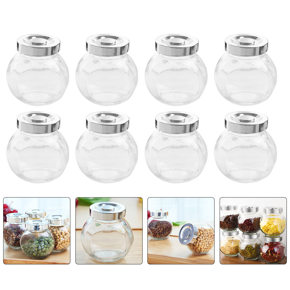 Coffee Tea Beans - 8 Pots de Conservation en Verre