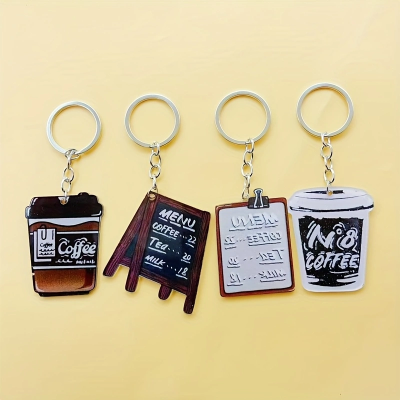 Coffee & Tea Ken'S House - 8 porte-clés en acrylique en forme