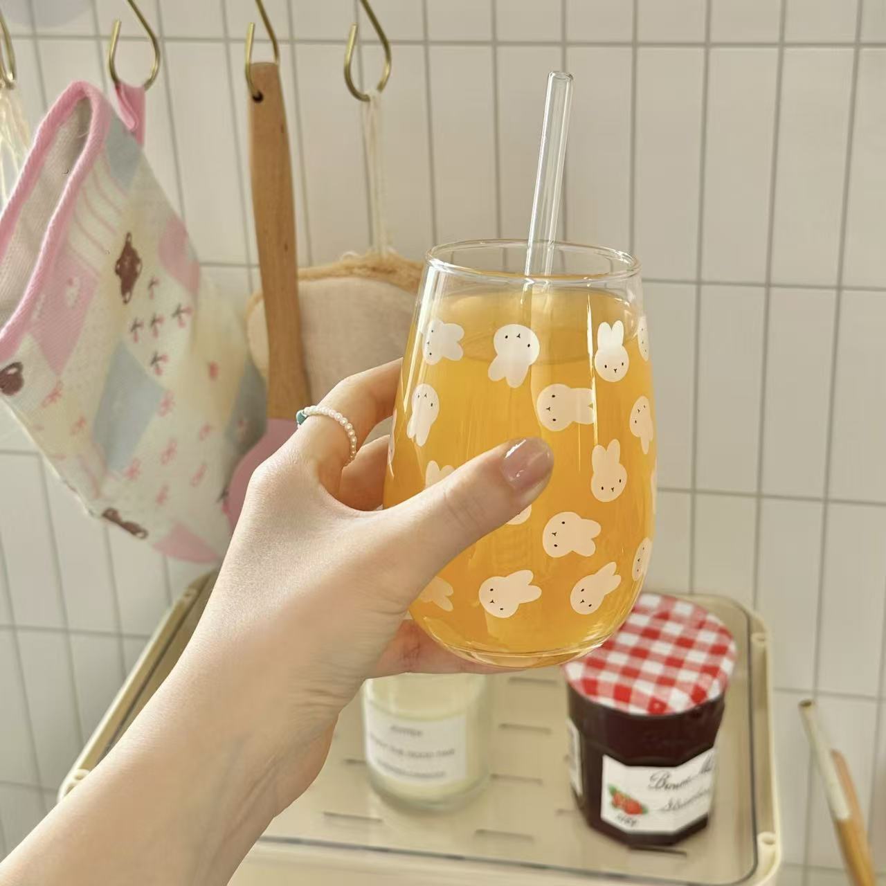 Joli gobelet en verre imprimé  - Coffee Tea & Jane avis et prix