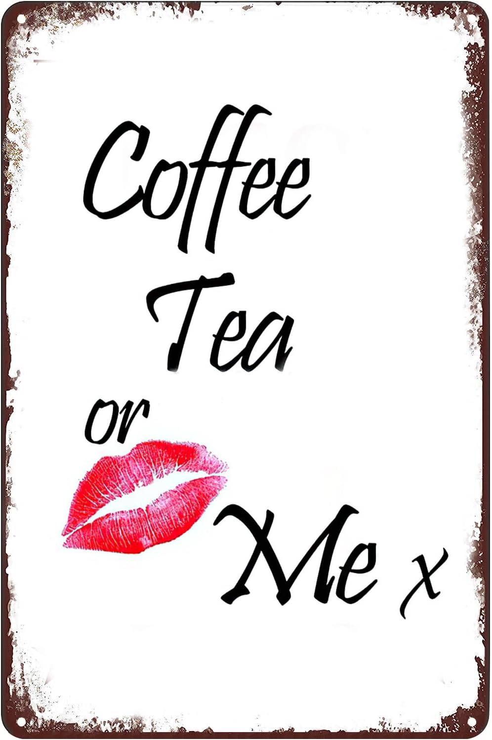 Plaque murale vintage en métal - Coffee Tea With Me avis et prix