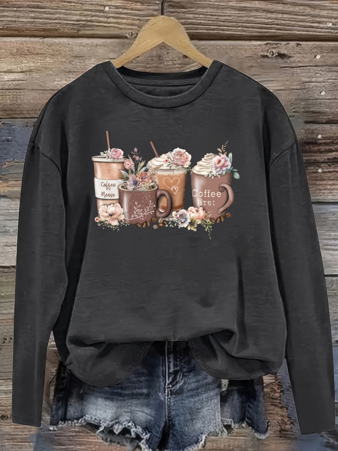 T-shirt décontracté à manches  - Coffee & Tea Ken'S House avis et prix