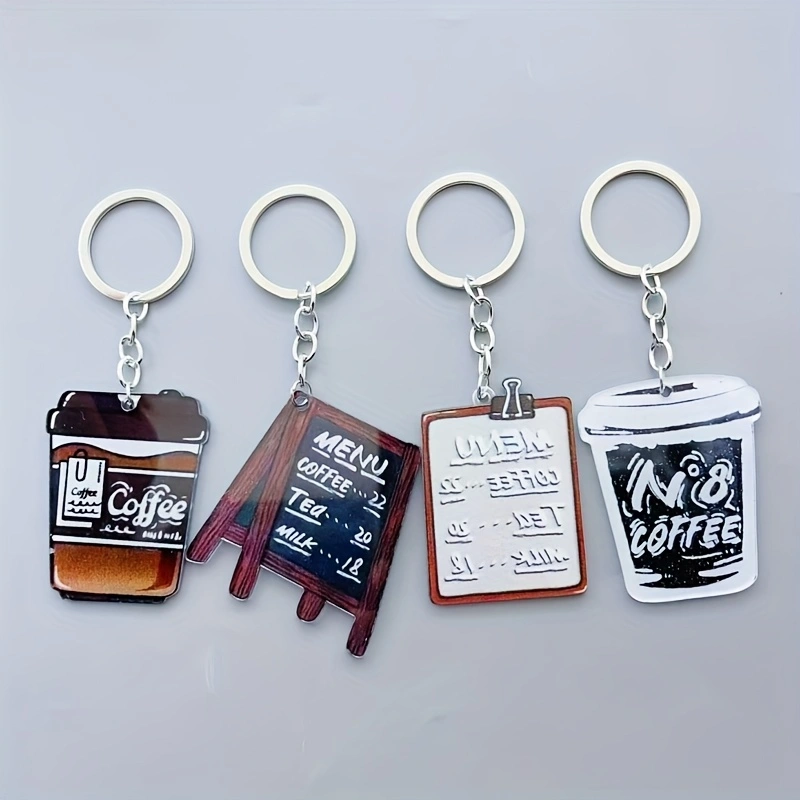 8 porte-clés en acrylique en f - Coffee & Tea Ken'S House avis et prix